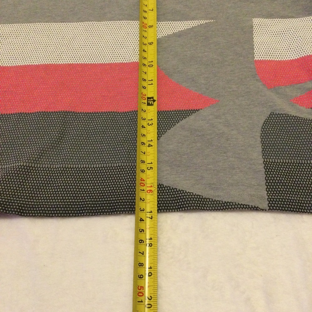 Under Armour T-Shirt Girls YLG Large Grey Pink HeatGear Loose Fit Athletic Tee - Picture 6 of 6